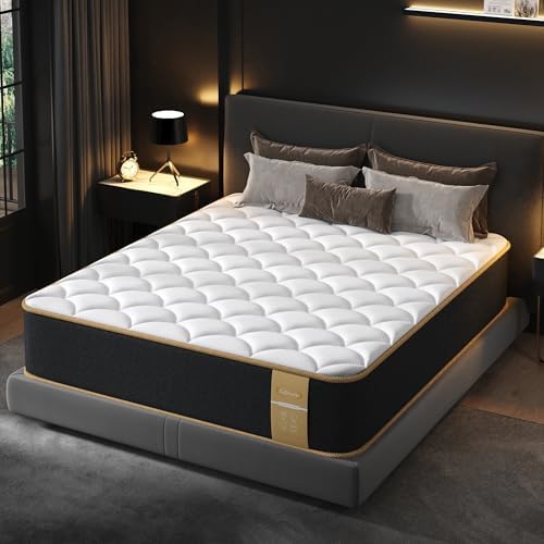 LETMOON Luxury Full Size Mattress 8 Inch, Hotel Level Hybrid Mattress Full Size Bed in a Box, Gel Memory Foam & 7-Zone Ergonomics Targeted Support, CertiPUR-US, Teens, Singles, Guest Rooms, 365-Trials