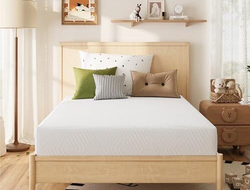 MLILY 8 Inch Full Mattress in a Box Green Tea Memory Foam Medium Firm | Green Tea Gel for Cool Sleep, Pressure Relief, Double Mattress for Daybed/Bunk Bed, CertiPUR-US Certified, 75″x54″