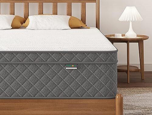 PurrJoys Full Mattress, 12 Inch Cooling-Gel Memory Foam and Pocket Spring Hybrid Mattress, Full Size Mattress in a Box, CertiPUR-US Certified, Medium Firm, Double Mattress | Pocket Springs, Motion Isolation, Pressure Relief, CertiPUR-US Certified, In a Box, Medium Firm