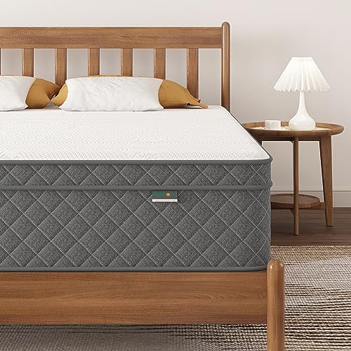 PurrJoys Full Mattress, 12 Inch Cooling-Gel Memory Foam and Pocket Spring Hybrid Mattress, Full Size Mattress in a Box, CertiPUR-US Certified, Medium Firm, Double Mattress | Pocket Springs, Motion Isolation, Pressure Relief, CertiPUR-US Certified, In a Box, Medium Firm