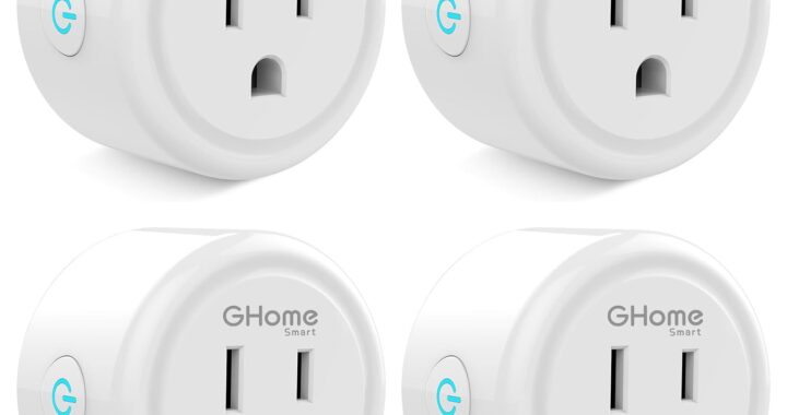 GHome Smart Plug Mini, WiFi Smart Outlet Plug Works with Alexa and Google Home, Timer Outlet with APP Control, 2.4GHz Network Only, No Hub Required, ETL FCC Listed (4 Pack), White