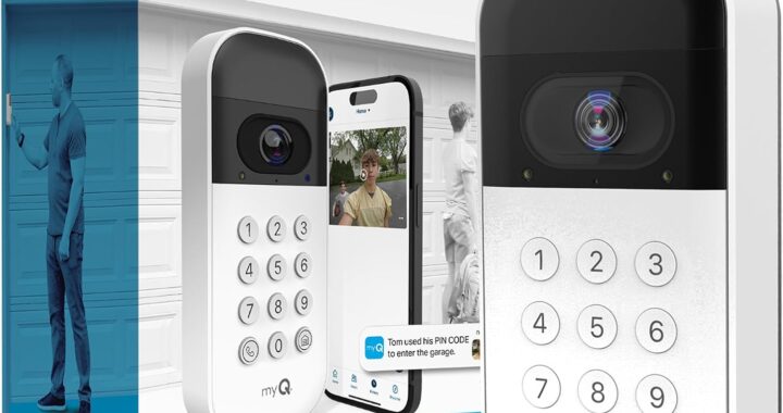 myQ Smart Garage Door Video Keypad with Wide-Angle Camera,Customizable PIN Codes,and Smartphone Control–Take Charge of Your Garage Access Works with Chamberlain, LiftMaster and Craftsman openers,White